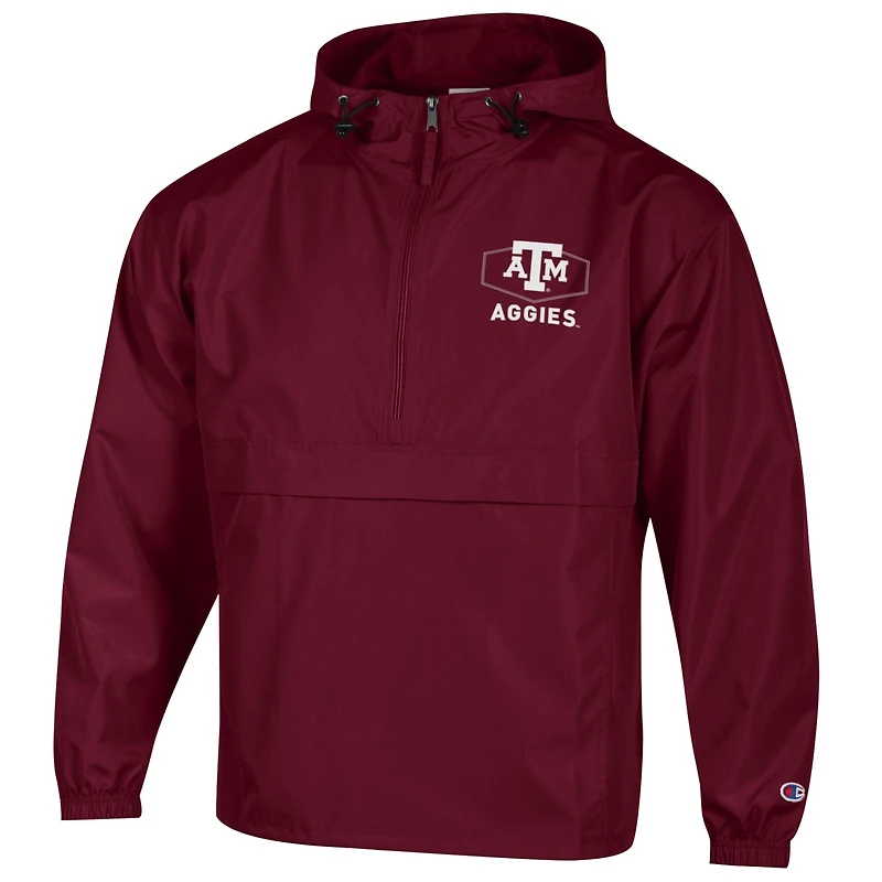 Men's Champion Maroon Texas A&M Aggies Delay Packable Half-Zip Jacket