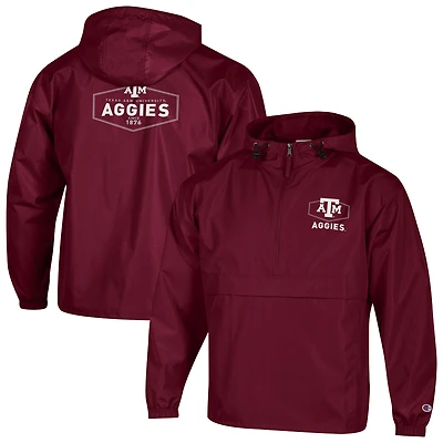 Men's Champion Maroon Texas A&M Aggies Delay Packable Half-Zip Jacket