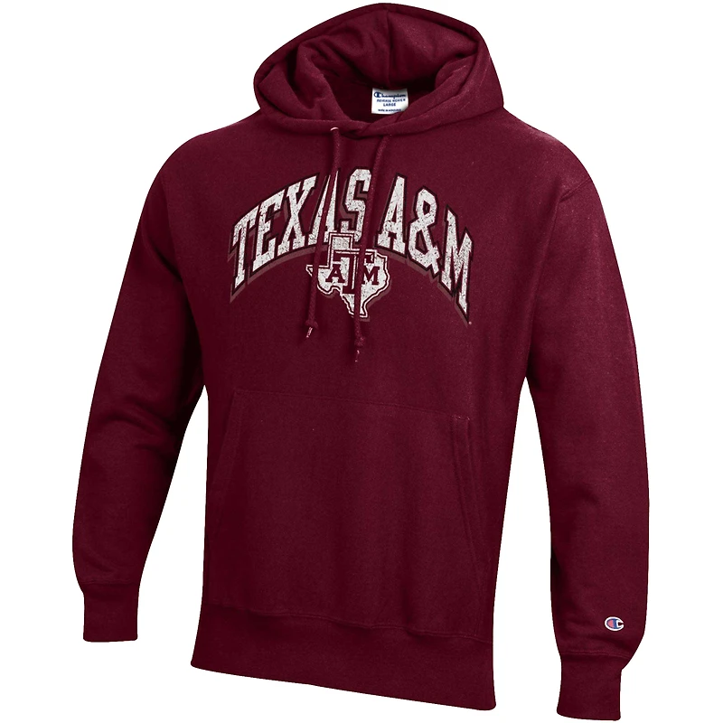Sweat à capuche tissage inversé Late Night Champion Maroon Texas A&M Aggies pour hommes