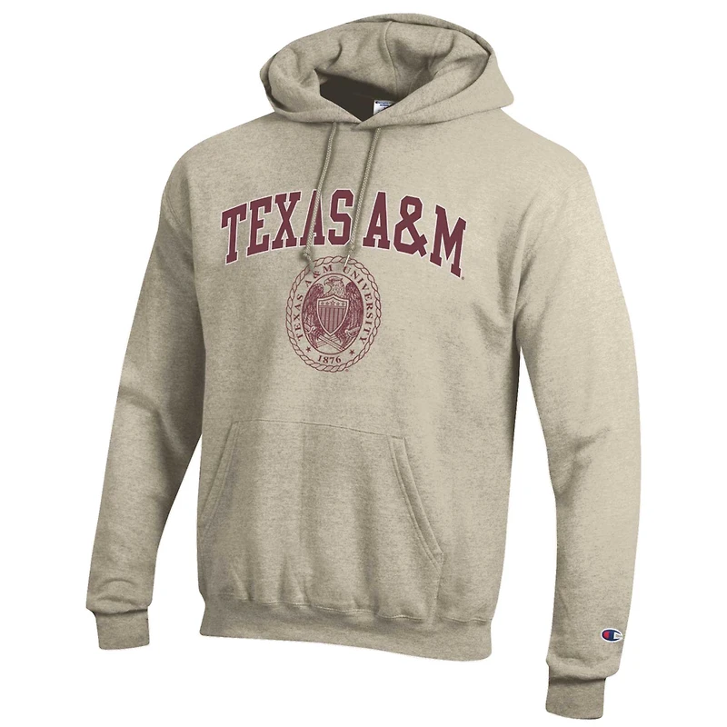 Sweat à capuche Champion Oatmeal Texas A&M Aggies 12e homme pour hommes
