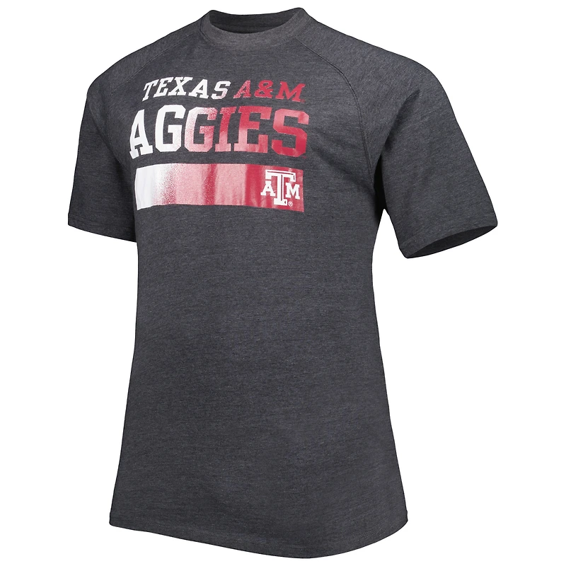 Men's Charcoal Texas A&M Aggies Big & Tall Raglan T-Shirt