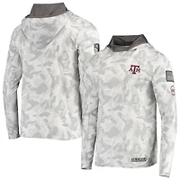 Colosseum Arctic Camo Texas A&M Aggies OHT Military Appreciation Sweat à capuche manches longues pour homme