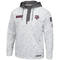 Men's Colosseum Arctic Camo Texas A&M Aggies OHT Military Appreciation Quarter-Zip Hoodie