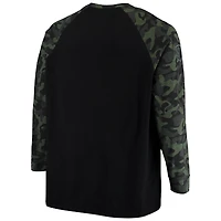 Colosseum pour homme noir/camouflage Texas A&M Aggies OHT Military Appreciation Big & Tall Raglan T-shirt à manches longues
