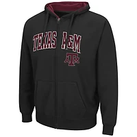 Sweat à capuche entièrement zippé Colosseum Texas A&M Aggies Arch & Logo 3.0 pour homme, noir