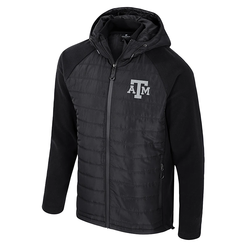 Veste à capuche entièrement zippée pour homme Colosseum Black Texas A&M Aggies Block The Sun