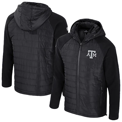 Veste à capuche entièrement zippée pour homme Colosseum Black Texas A&M Aggies Block The Sun