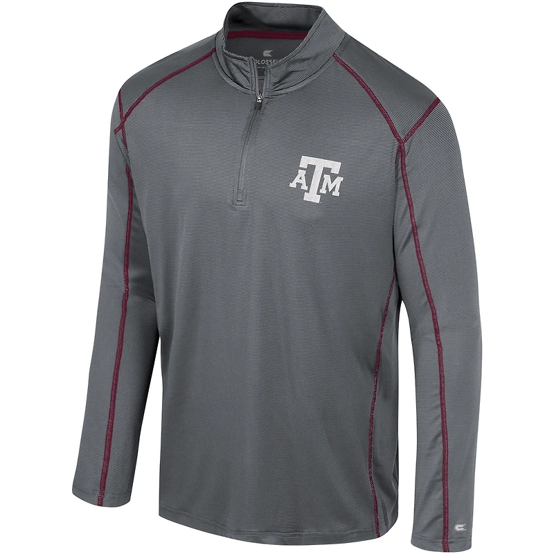 Colosseum Black Texas A&M Aggies Cameron Coupe-vent à quart de zip pour homme