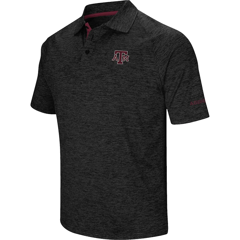 Men's Colosseum Black Texas A&M Aggies Down Swing Polo
