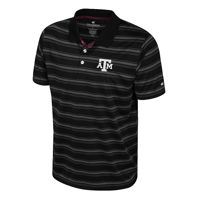 Men's Colosseum  Black Texas A&M Aggies Milk Steak Polo