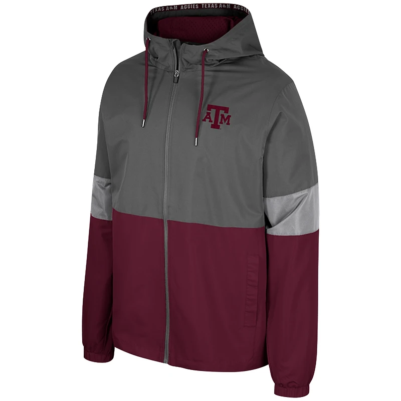 Veste entièrement zippée Colosseum Charcoal Texas A&M Aggies Miles pour hommes