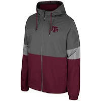 Veste entièrement zippée Colosseum Charcoal Texas A&M Aggies Miles pour hommes