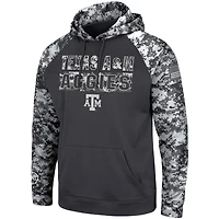Men's Colosseum Charcoal Texas A&M Aggies OHT Military Appreciation Digital Camo Pullover Hoodie