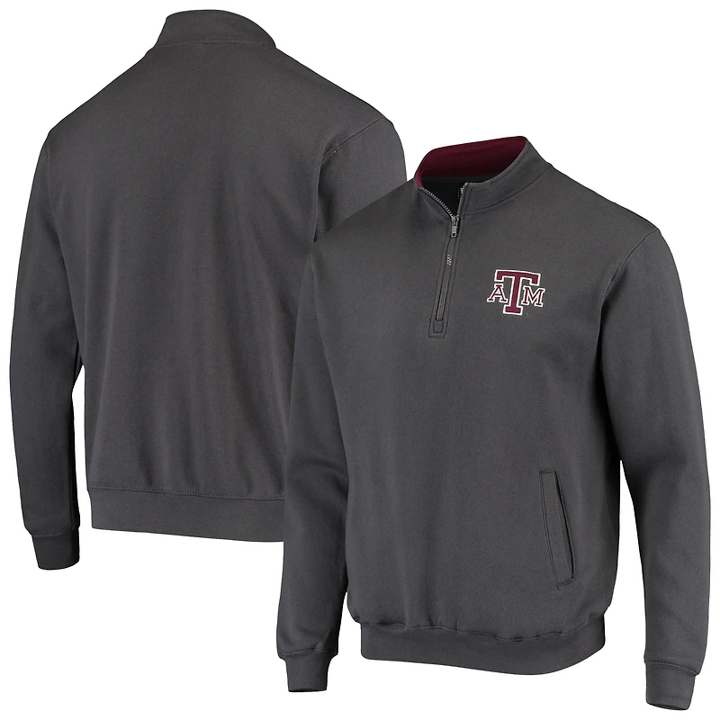 Veste Colosseum Charcoal Texas A&M Aggies Tortugas Logo Quarter-Zip pour homme