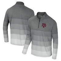 Coupe-vent à glissière quart de zip en maille rayée IA Texas A&M Aggies gris Colosseum pour homme