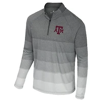 Men's Colosseum  Gray Texas A&M Aggies AI Striped Mesh Quarter-Zip Raglan Windshirt