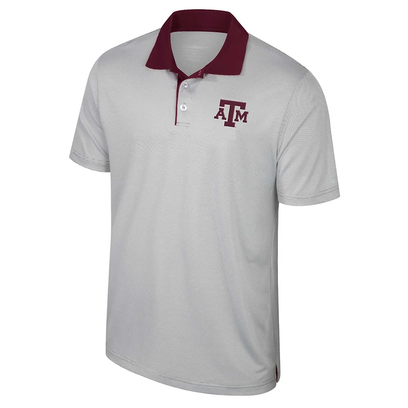 Polo rayé Texas A&M Aggies Big & Tall Tuck pour hommes, gris Colosseum