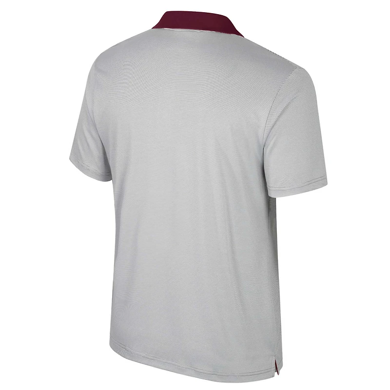 Men's Colosseum Gray Texas A&M Aggies Big & Tall Tuck Striped Polo