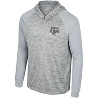 Colosseum Grey Texas A&M Aggies Cybernetic Raglan Quarter-Zip Hooded Top