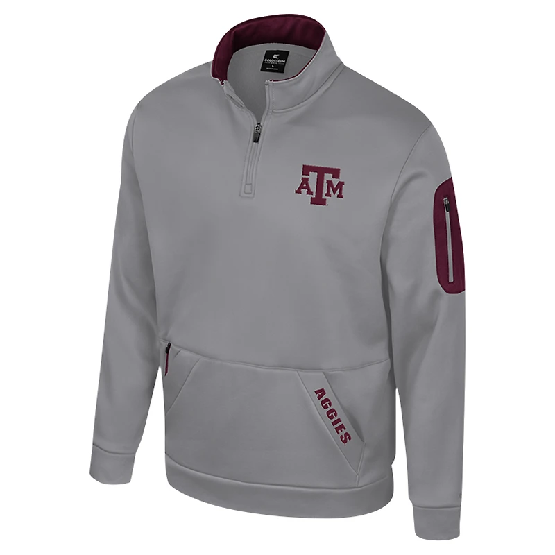 Men's Colosseum Gray Texas A&M Aggies Mainframe Quarter-Zip Fleece Jacket