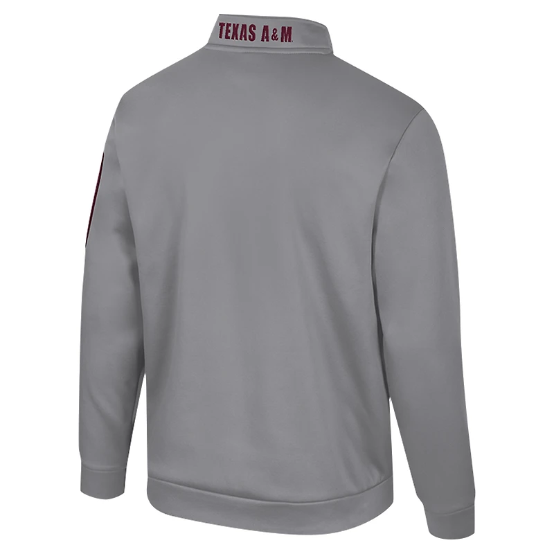 Men's Colosseum Gray Texas A&M Aggies Mainframe Quarter-Zip Fleece Jacket
