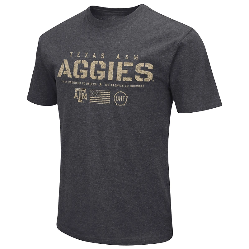 Men's Colosseum Heather Black Texas A&M Aggies Big & Tall OHT Military Appreciation Playbook T-Shirt