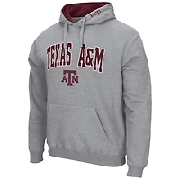 Men's Colosseum Heather Gray Texas A&M Aggies Arch & Logo 3.0 Pullover Hoodie