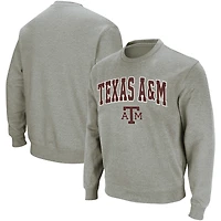 Colosseum gris chiné Texas A&M Aggies Arch & Logo Crew Neck Sweat-shirt pour homme
