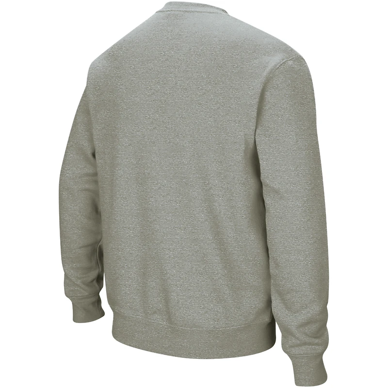 Men's Colosseum Heather Gray Texas A&M Aggies Arch & Logo Crew Neck Sweatshirt