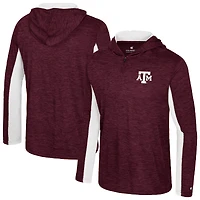 Sweat à capuche zippé quart de tour Colosseum Maroon Texas A&M Aggies Always Sunny pour homme