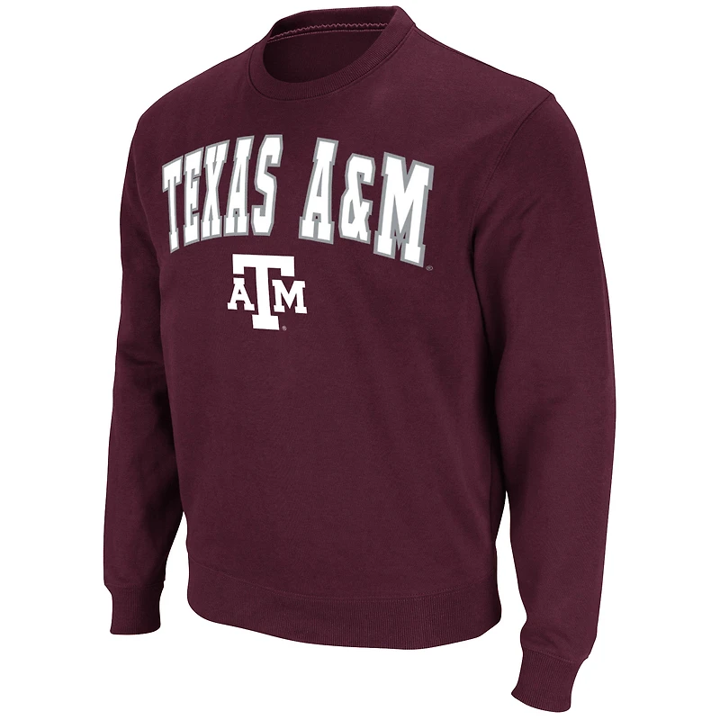 Men's Colosseum Maroon Texas A&M Aggies Arch & Logo Pullover Sweatshirt