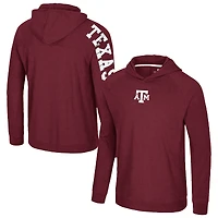 Men's Colosseum Maroon Texas A&M Aggies Back Business Long Sleeve Raglan Hooded T-Shirt