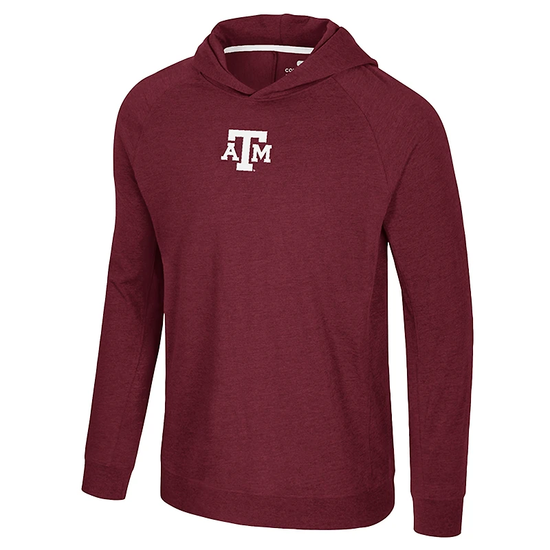 Men's Colosseum Maroon Texas A&M Aggies Back Business Long Sleeve Raglan Hooded T-Shirt