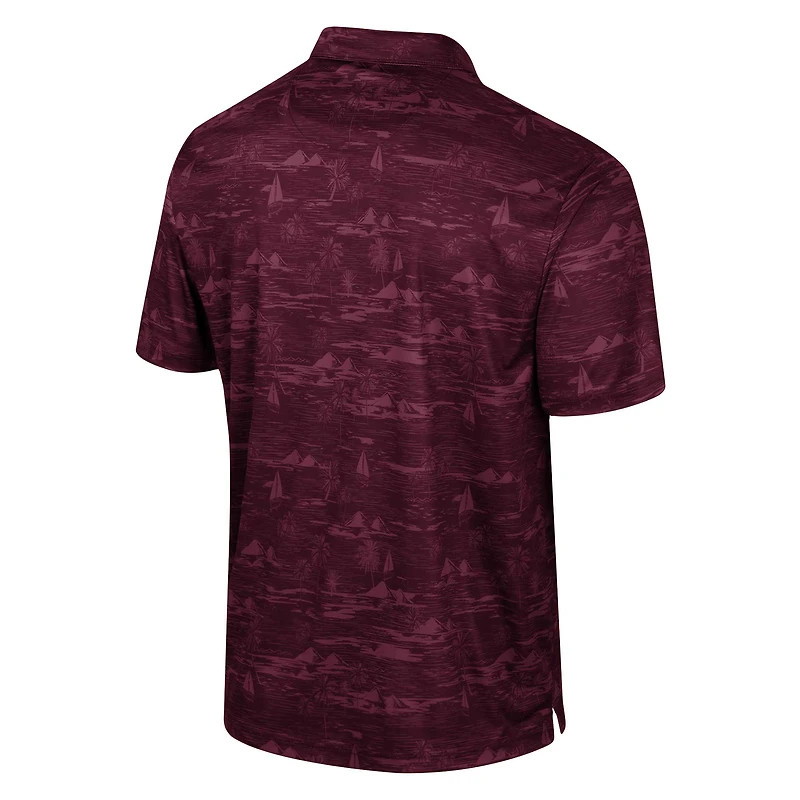 Men's Colosseum Maroon Texas A&M Aggies Daly Print Polo