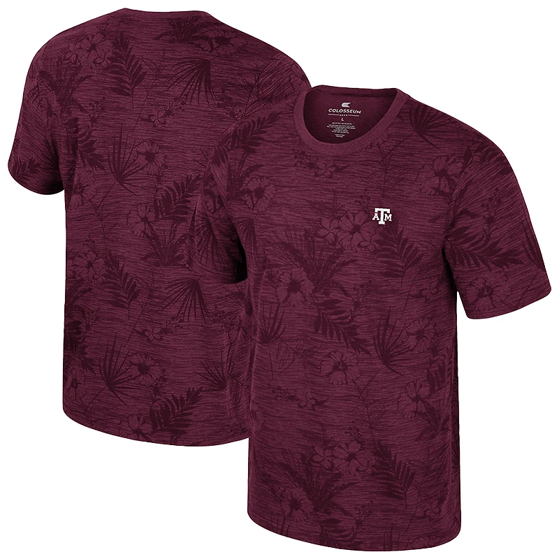 T-shirt à imprimé floral pour homme Colosseum Bordeaux Texas A&M Aggies