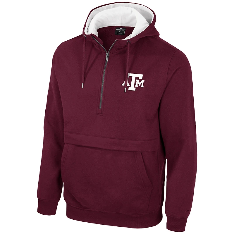 Sweat à capuche demi-zip Colosseum Texas A&M Aggies marron pour homme