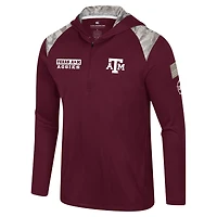 Veste à capuche glissière quart de tour pour homme Colosseum Maroon Texas A&M Aggies OHT Military Appreciation