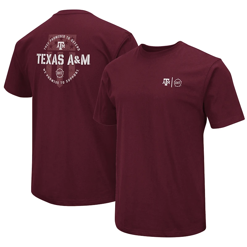 T-shirt d'appréciation militaire Colosseum Texas A&M Aggies OHT pour homme