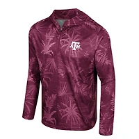 Haut à capuche léger imprimé Colosseum Maroon Texas A&M Aggies Palms avec fermeture éclair sur un quart pour homme