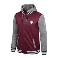 Men's Colosseum Maroon Texas A&M Aggies Robinson Hoodie Full-Snap Jacket
