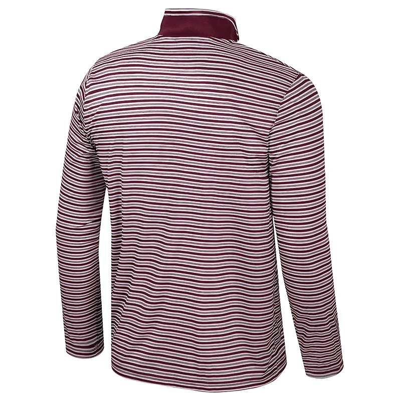 Haut rayé à glissière quart de tour pour homme Colosseum Maroon Texas A&M Aggies