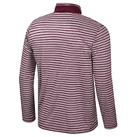 Haut rayé à glissière quart de tour pour homme Colosseum Maroon Texas A&M Aggies