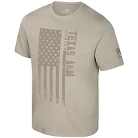 Men's Colosseum  Oatmeal Texas A&M Aggies Operation Hat Trick Dune Flag T-Shirt