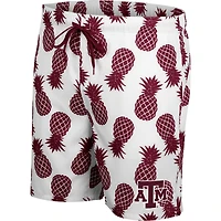Men's Colosseum White/Maroon Texas A&M Aggies Pineapple Swim Shorts