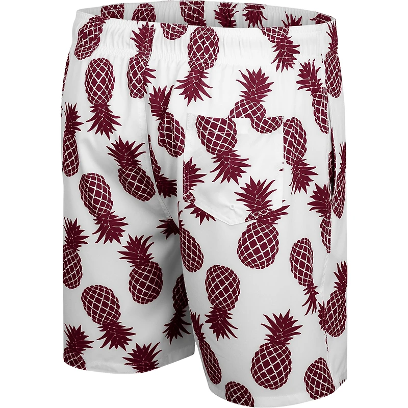 Men's Colosseum White/Maroon Texas A&M Aggies Pineapple Swim Shorts