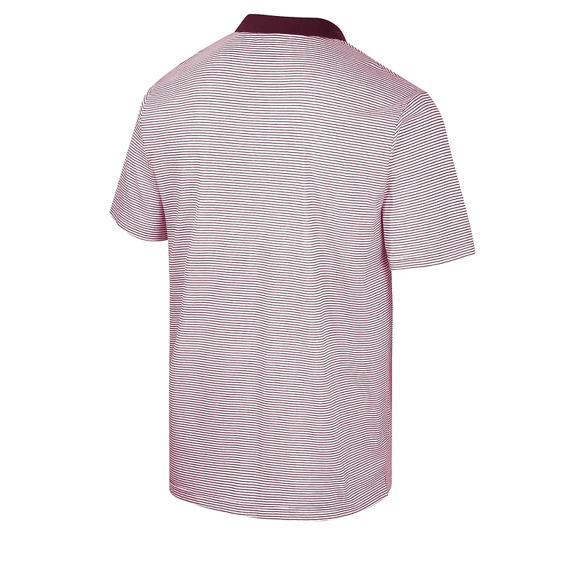 Men's Colosseum White/Maroon Texas A&M Aggies Print Stripe Polo