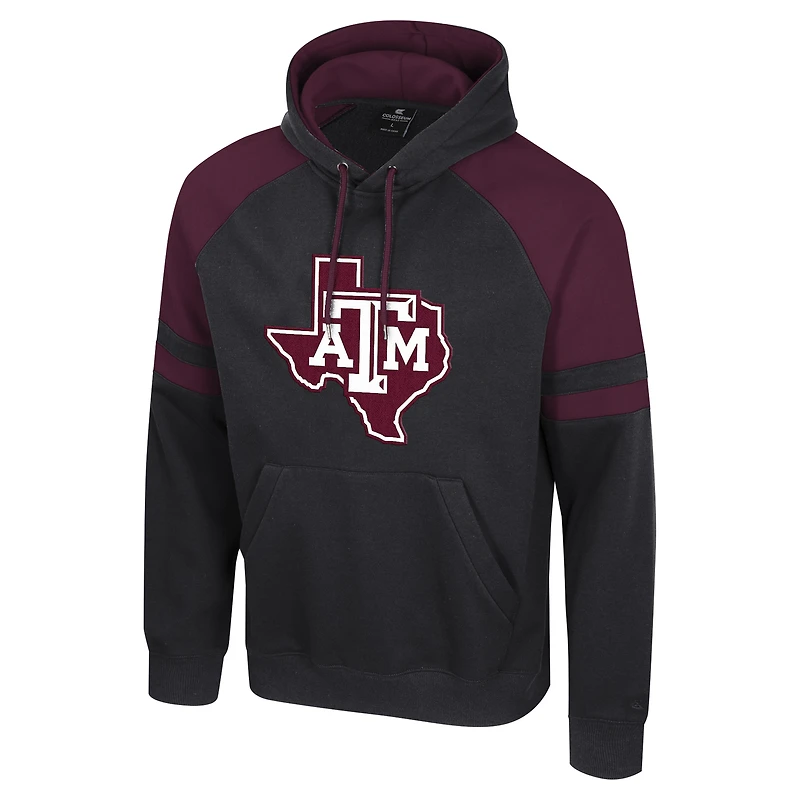 Men's Colosseum White Texas A&M Aggies Todd Raglan Pullover Hoodie