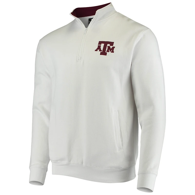 Colosseum White Texas A&M Aggies Tortugas Logo Quarter-Zip Jacket pour homme