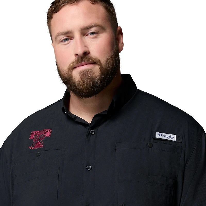 Chemise boutonnée Columbia noire Texas A&M Aggies pour homme, grande taille, Tamiami Omni-Shade