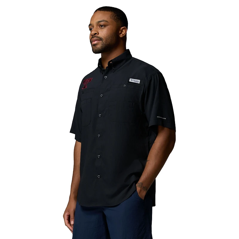 Men's Columbia Black Texas A&M Aggies Tamiami Omni-Shade Button-Down Shirt